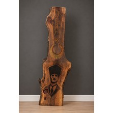 Yalçıntaş Wood Atatürk Portreli Masif Ceviz Ağacı Duvar Panosu – %100 El Işçiliği Oyma Sanatı – Özel Tasarım