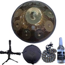 Full Paket Slap Handpan 9 Nota Re Minör ( Stand +Çanta+Bakım Yağı ve Koruyucu Renkli Kuşak
