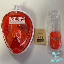 UltraMint Turuncu Renkli Full Face Maske, Mavi Su Teması, Konfor ve Şıklık Bir Arada