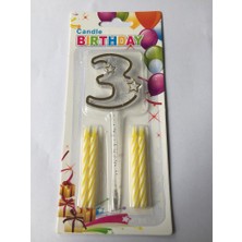 Ett Mika Şeffaf 3 Rakam Gold Mum 12CM Pk:12 KL:600