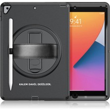 Morado Se siente Perfecto Apple Ipad 10.2 (7.nesil) Kılıf Hand Strap Tablet Kılıfı - Siyah
