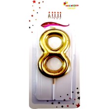 Ett Büyük Boy 8 Rakam Gold Mum 13CM Pk:24 KL:600