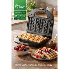 Woodhub Yapışmaz Kaplama Waffle Makinesi Paslanmaz Çelik Kapaklı, Pratik ve Şık