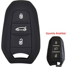 Hsc Bilişim Citroen C4 Picasso Ds3 Ds4 Ds5 Ds6 Uyumlu Silikon Oto Anahtar Kumanda Kabı Kılıf Siyah