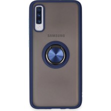 Sepetopia Samsung Galaxy A70 Kılıf Montreal Yüzüklü Silikon Kapak - Lacivert