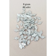 Hace Bazaar Oya Abiye Bileklik Kolye Pleksi Metalik Plastik Pul Gümüş Renk 8 Gram 80 Adet - BNC526