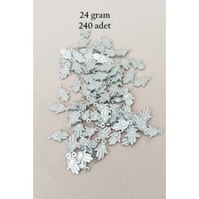Hace Bazaar Oya Abiye Bileklik Kolye Pleksi Metalik Plastik Pul Gümüş Renk 24 Gram 240 Adet - BNC586