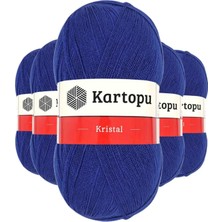 Kartopu 5 Adet Kristal Çift Katlı El Örgü Lif Ipi Lacivert K627