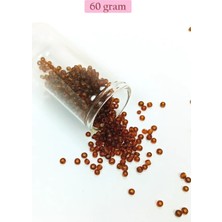Royaleks Dökme Cam Kum Boncuk (8/0) 3 mm - 60 Gram - Şeffaf Koyu Kahve - BNC200