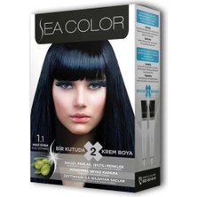 Sea Color 2 Tüp Krem Saç Boyası Seti Mavi Siyah No:1.1
