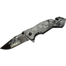 İlk El Grup 4 23 6 Swat Kurtarma / Kamp Çakı 20CM - Yarı Otomatik, Kemerlikli, Cam Kırma ve Ip Kesme Aparat