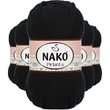 Nako 5 Adet Pırlanta Amigurumi El Örgü Ipi Yünü Siyah 217