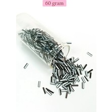 Royaleks Uzun Boru Kesme Boncuk Çap 2mm Uzunluk 10 mm - 60 Gram - Siyah Beyaz - BNC290