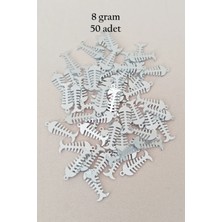 Royaleks Oya Abiye Bileklik Kolye Pleksi Metalik Plastik Pul Gümüş Renk 8 Gram 50 Adet - BNC529