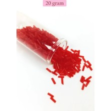Royaleks Uzun Boru Kesme Boncuk Çap 2mm Uzunluk 10 mm - 20 Gram - Kırmızı - BNC245