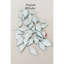Royaleks Oya Abiye Bileklik Kolye Pleksi Metalik Plastik Pul Gümüş Renk 24 Gram 120 Adet - BNC577