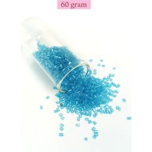 Royaleks Kesme Cam Boncuk 2mm - 60 Gram - Şeffaf Turguaz - BNC397