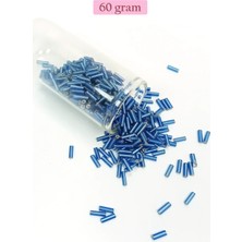 Royaleks Uzun Boru Kesme Boncuk Çap 2mm Uzunluk 10 mm - 60 Gram - Mavi - BNC281