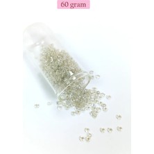 Royaleks Dökme Cam Kum Boncuk (8/0) 3 mm - 60 Gram - Şeffaf Beyaz - BNC197