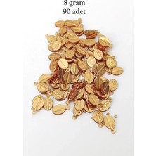Royaleks Oya Abiye Bileklik Kolye Pleksi Metalik Plastik Pul Altın Renk 8 Gram 90 Adet - BNC478
