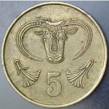 Banknoting Kıbrıs 5 Cent 1983.