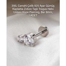 Begonia Accessories 316L Cerrahi Çelik Paslanmaz Kararmaz Alerji Yapmaz Zirkon Taşlı Figürlü Unisex Tragus Helix Küpe Piercing G106-7