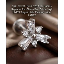 Begonia Accessories 316L Cerrahi Çelik Paslanmaz Kararmaz Alerji Yapmaz Zirkon Taşlı Figürlü Unisex Tragus Helix Küpe Piercing G429-5