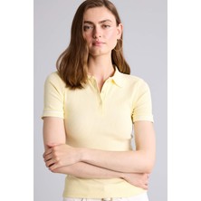 DeFacto Regular Fit Fitilli Kısa Kollu Polo Açık Sarı Tişört H1590AX26SM