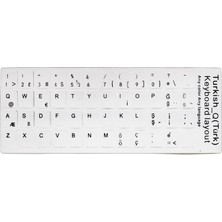 Microcase Türkçe Q Klavye Etiketi Laptop Macbook PC Sticker Beyaz Kolay Uygulama Özellikli