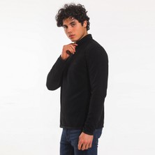 Slazenger SANNE IN Erkek Dik Yaka Fermuarlı Siyah Polar