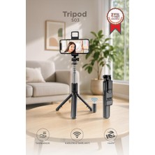 Torima Tripod Çok Amaçlı Kumandalı Kablosuz Selfie Çubuğu S03 Siyah