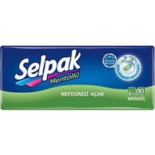 Selpak Mentollü Cep Mendili 10LU 100 Adet 2 Katlı Beyaz Yapraklı Temizlik