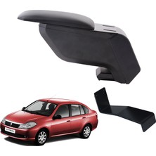 3 Tıkla Siyah Kolçak Renault Symbol 2009 Delmesiz Çelik Ayaklı Kol Dayama Ergonomik Tasarım
