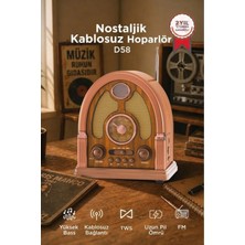 Torima Bluetooth Hoparlör Nostaljik Radyo Kablosuz Speaker D58 Kahverengi