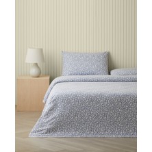 English Home Maren Baskılı Pamuklu Çift Kişilik Pike Takımı 200x220 cm Mavi
