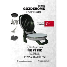 Uzel Gözdehome Erato Taşfırınım Doğal Taş Tabanlı Pizza Makinesi Taş Fırın Seti - GRİ