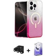 Pileli Store Pilelistore™ iPhone 15 Pro Kılıf Eksen Minimal Özel Seri - Siyah Bilvis 5in1 5d Magic Hayalet Cam Ekran Koruyucu + Raze Metal Kamera Lens - Sh