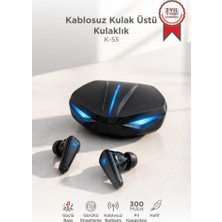 Torima Bluetooth Kulaklık Led Işıklı Oyuncu Kulaklığı K55 Siyah
