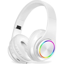 Torima Bluetooth Kulaklık Rgb Işıklı Kulak Üstü Kablolu Kablosuz Kulaklık B39S Beyaz