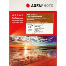 Agfaphoto Fotoğraf Kağıdı 270Gr 20'li A4 Inkjet Kağıt Parlak