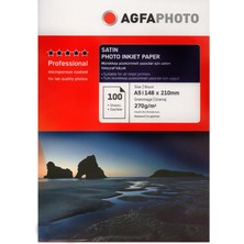 AgfaPhoto A5 Fotoğraf Kağıdı 270 gr Mat 15 x 21 Inkjet Kağıt 100 Adet Tüm Yazıcılara Uygun