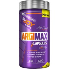 Bigjoy Sports Argimax 120 Veggie Kapsül 30 Porsiyon Arjinin İçerikli Bitkisel Sporcu Gıdası