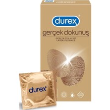 Durex Gerçek Dokunuş Gerçek Ten Hissi Prezervatif 10'lu Lateks İçermez Kayganlaştırıcı