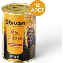 Obivan Tavuk Etli Sos İçinde Gravy Yetişkin Kedi Yaş Maması 400 GR x 12 Adet