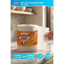 Zipy Mega Dev Rulo Temizlik Bezi Süper Dayanıklı Mikrofiber 300 Bez Çok Amaçlı Kullanım İçin