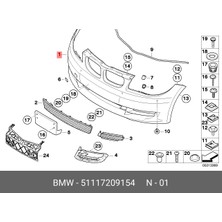 Orjinal Ön Tampon Pdc'li Far Fiskiye'li E88/E82 Cab/cub 51117209154