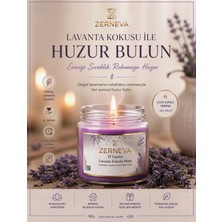 Zerneva Lavanta Kokulu El Yapımı Mum / Hediyelik, Özel Gün, Kokulu Mum, 300CC Cam Kavanoz