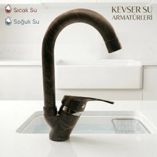 Kevser Siyah Sarı Kuğ Lavabo Bataryası