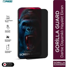 Phixi Hayalet Gorilla Guard iPhone 17 Kırılmaz Cam – Hd Temperli, Tekrar Yapışabilir, Suyla Temizlenebilir, Anti-Statik, Süper Kavisli Ekran Koruyucu