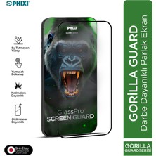Phixi Gorilla Guard iPhone 16 Plus Kırılmaz Cam – Hd Temperli, Tekrar Yapışabilir, Suyla Temizlenebilir, Anti-Statik, Süper Kavisli Ekran Koruyucu